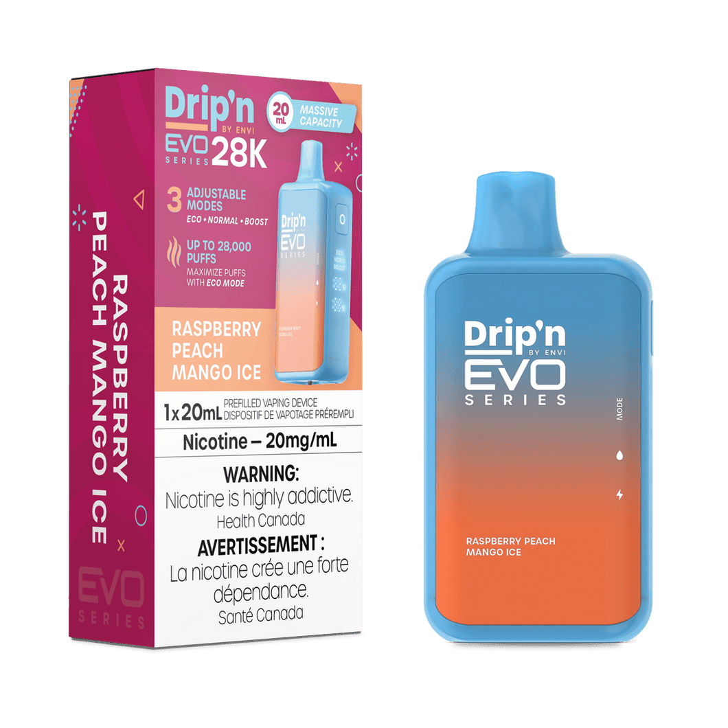 Drip‘n Raspberry Peach Mango Ice 28k puffs disposable 20mg (provincial)