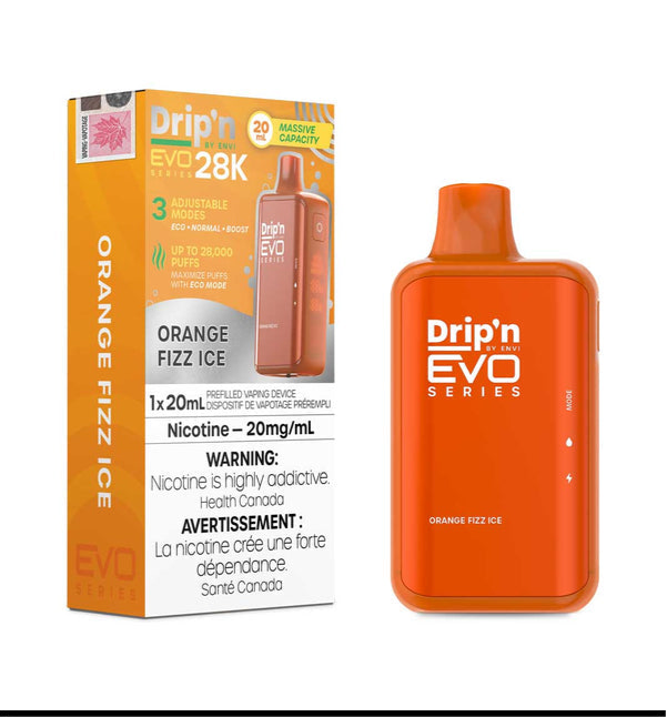 Drip‘n Orange Fizz Ice 28k puffs disposable 20mg (provincial)