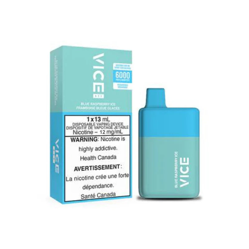 Vice box 6000 Blue Raspberry Ice 12mg disposable vape provincial