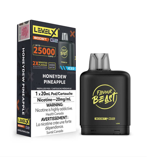 Flavour Beast Level X Boost G2 Honeydew Pineapple Iced 25k Puffs Pod (Provincial)