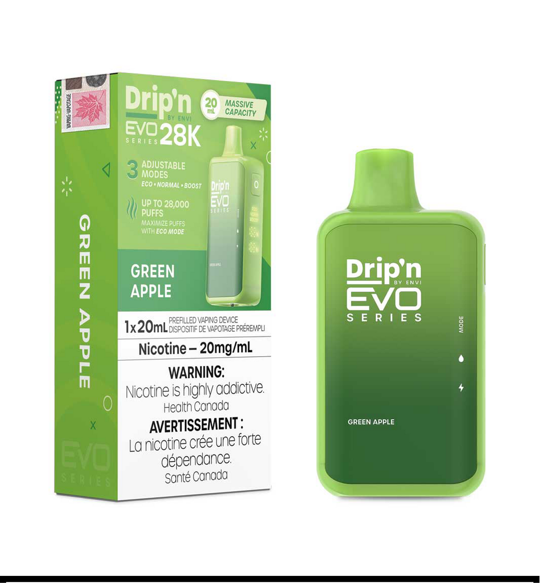 Drip‘n Green Apple 28k puffs disposable 20mg (provincial)