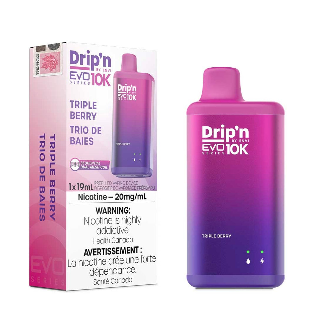 Drip’n evo 10k puffs Triple Berry 20mg disposable