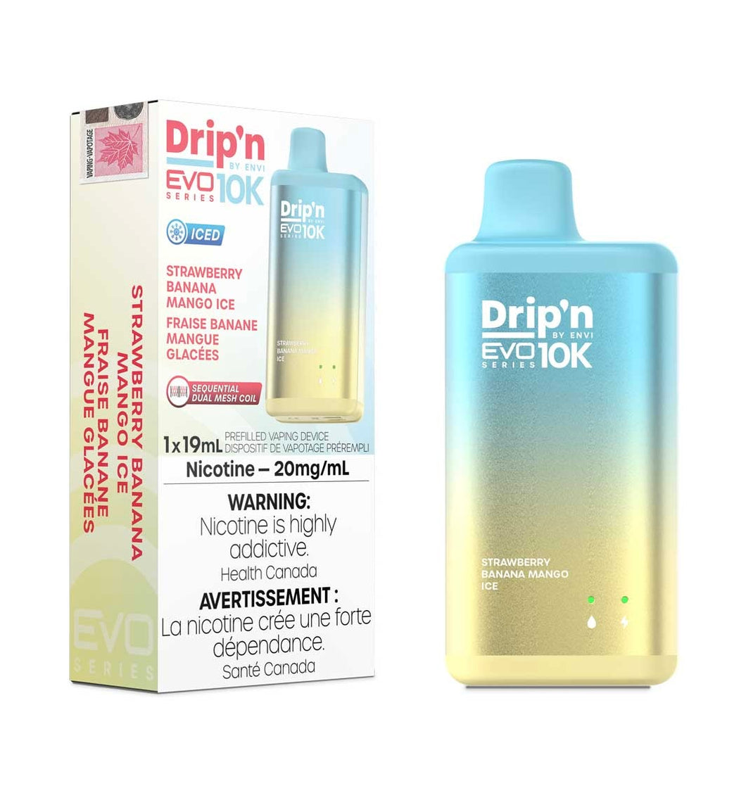 Drip’n evo 10k puffs Strawberry Banana Mango Ice 20mg disposable