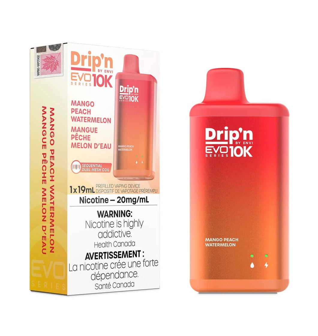 Drip’n evo 10k puffs mango peach watermelon 20mg disposable