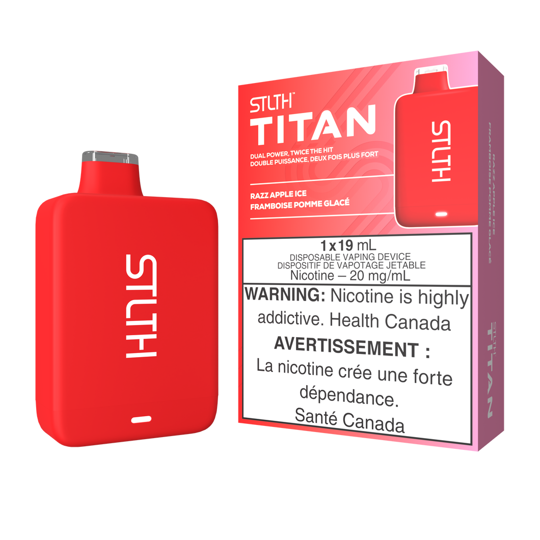 Stlth titan 10k puffs razz apple ice 20mg disposable