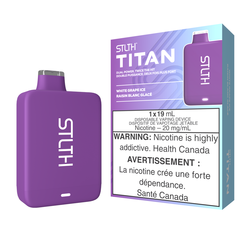 Stlth titan 10k puffs white grape ice 20mg disposable