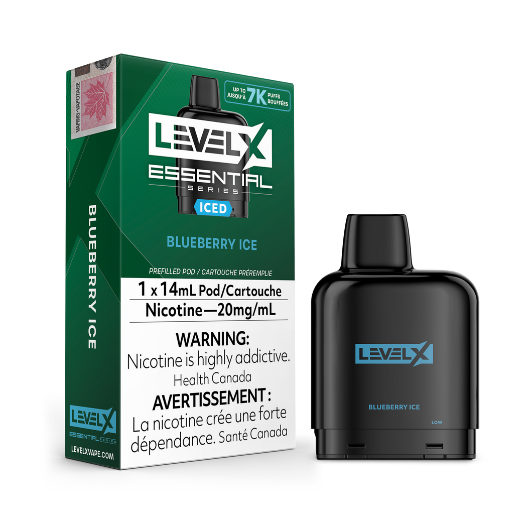 Level x pod essential series blueberry ice 7k puffs 20mg