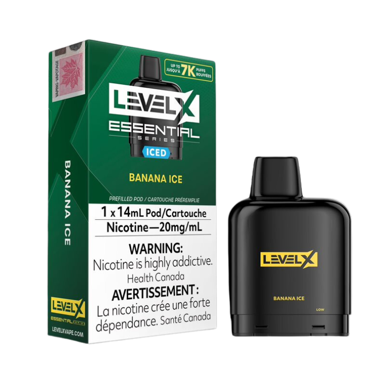 Level x pod essential series banana ice 7k puffs 20mg