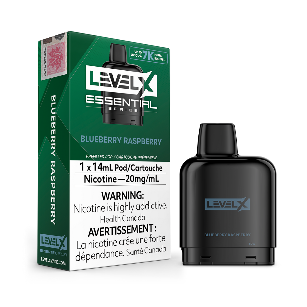 Level x pod essential series blueberry raspberry 7k puffs 20mg