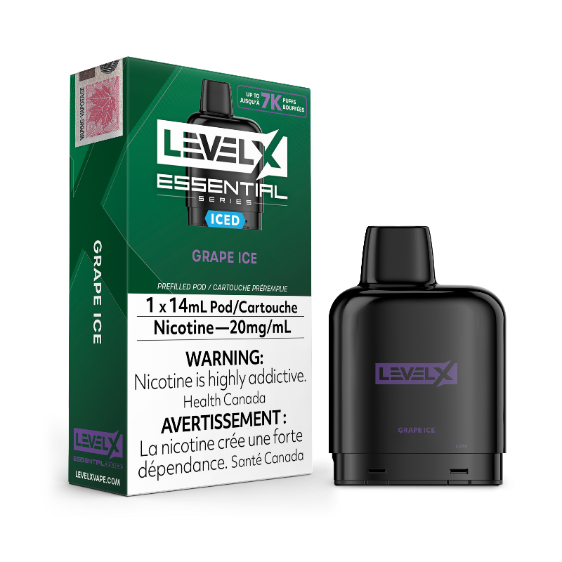 Level x pod essential series grape ice 7k puffs 20mg