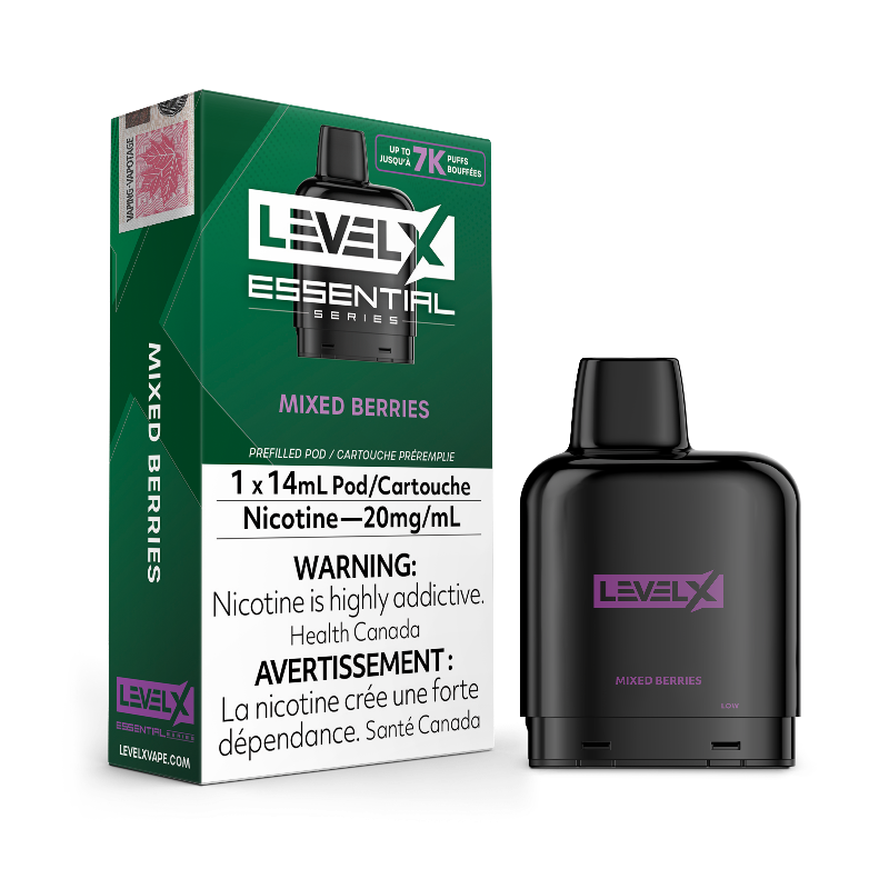 Level x pod essential series mixed berries 7k puffs 20mg