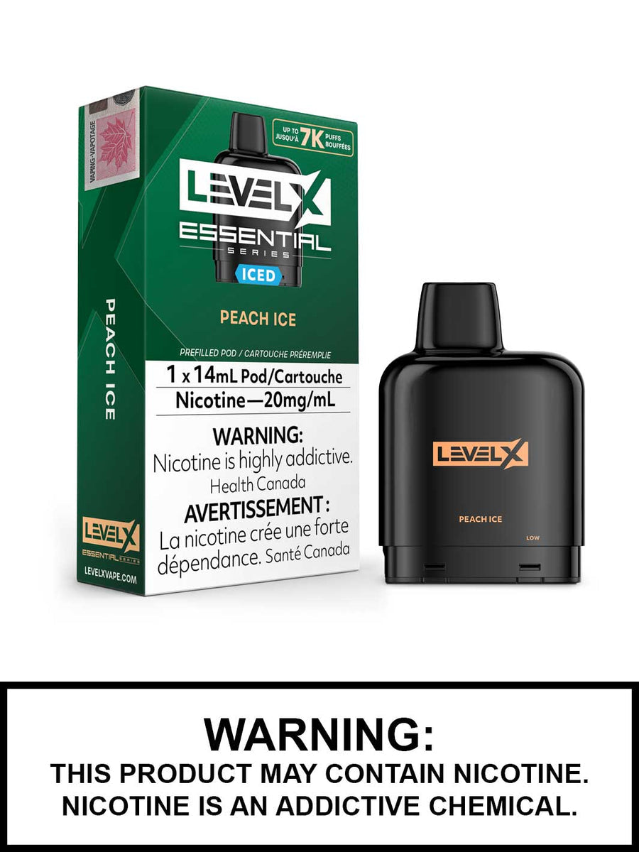 Level x pod essential series peach ice 7k puffs 20mg