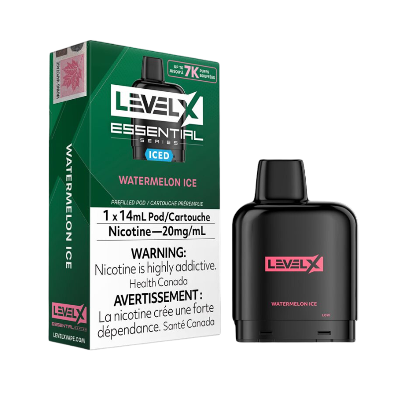 Level x pod essential series watermelon ice 7k puffs 20mg