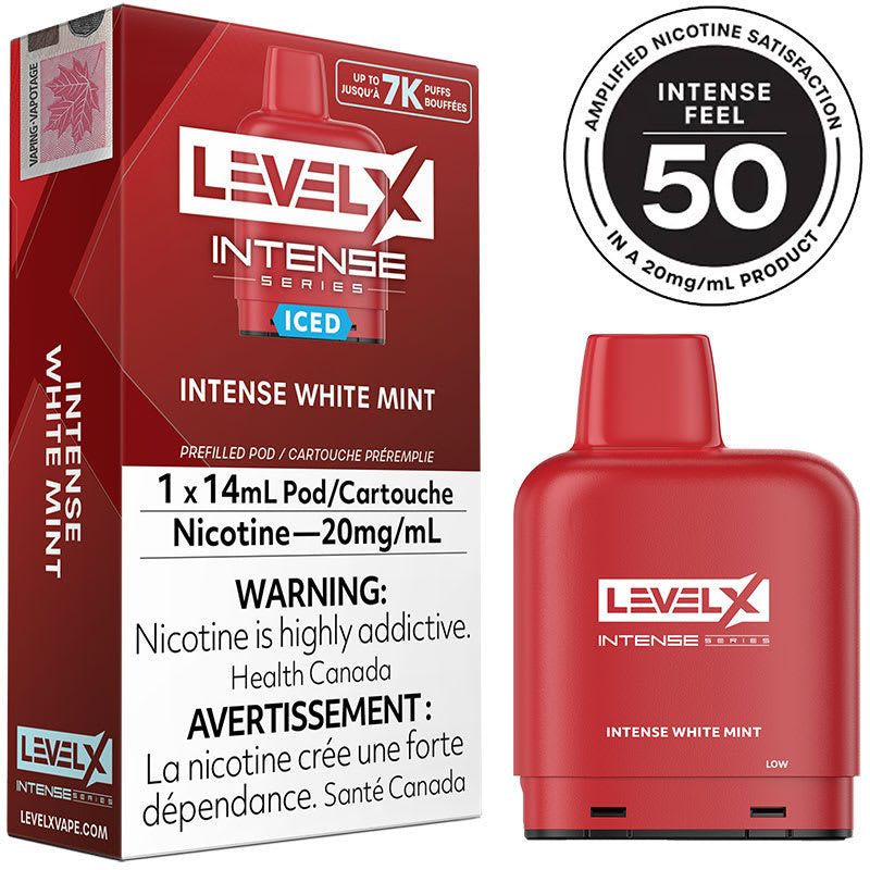 Level x pod intense series white mint 7k puffs 20mg