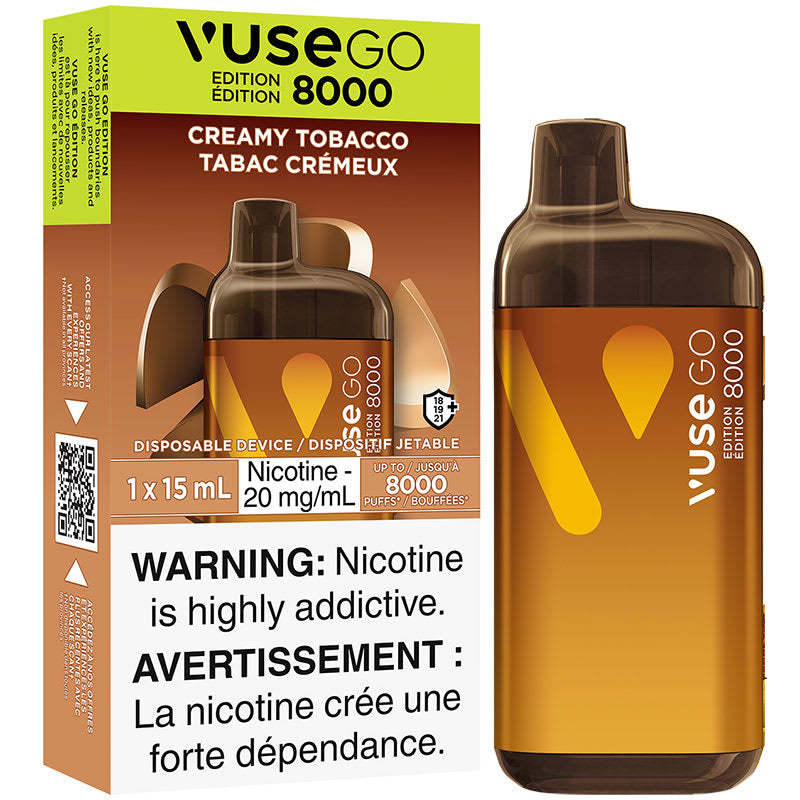 Vuse go 8000 creamy tobacco 20mg disposable