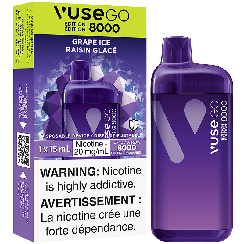 Vuse go 8000 grape ice 20mg disposable