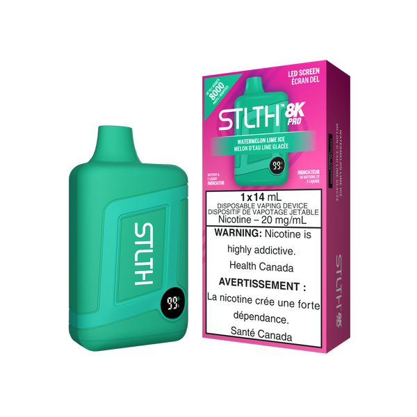 Stlth 8k pro watermelon lime ice 20mg disposable