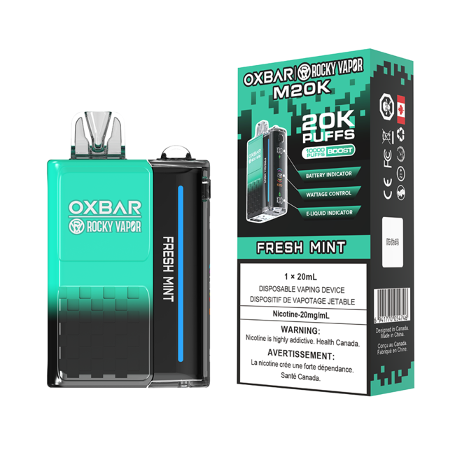 Oxbar m20k fresh mint 20mg/ml disposable