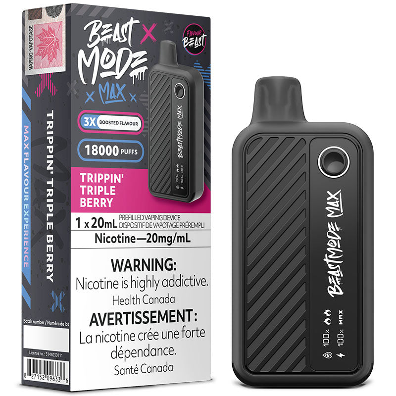 Flavour beast mode max trippin’ triple berry 18k puffs disposable