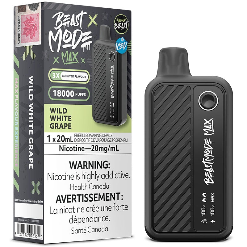 Flavour beast mode max wild white grape iced 18k puffs disposable