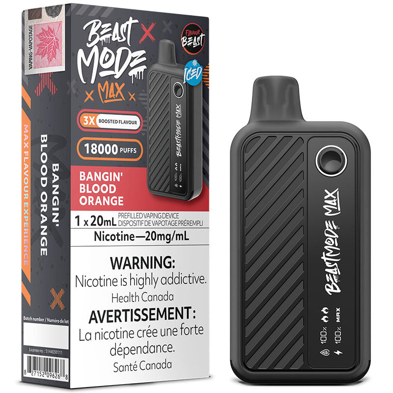 Flavour beast mode max bangin’ blood orange iced  18k puffs disposable