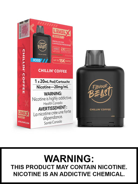 Flavour beast level x boost chillin’ coffee iced 25k puffs pod