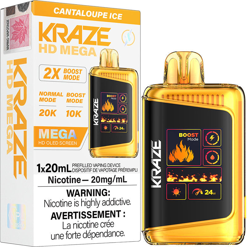 Kraze HD Mega 20k Cantaloupe Ice 20mg disposable provincial