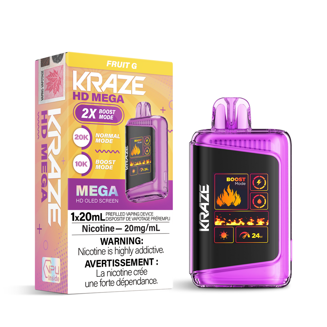 Kraze HD Mega 20k Fruit G 20mg disposable provincial