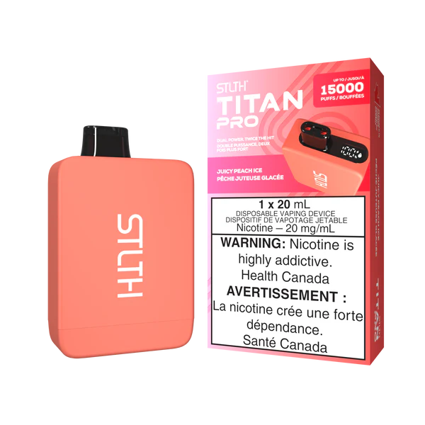 Stlth titan pro 15k puffs Juicy Peach Ice 20mg disposable (provincial)