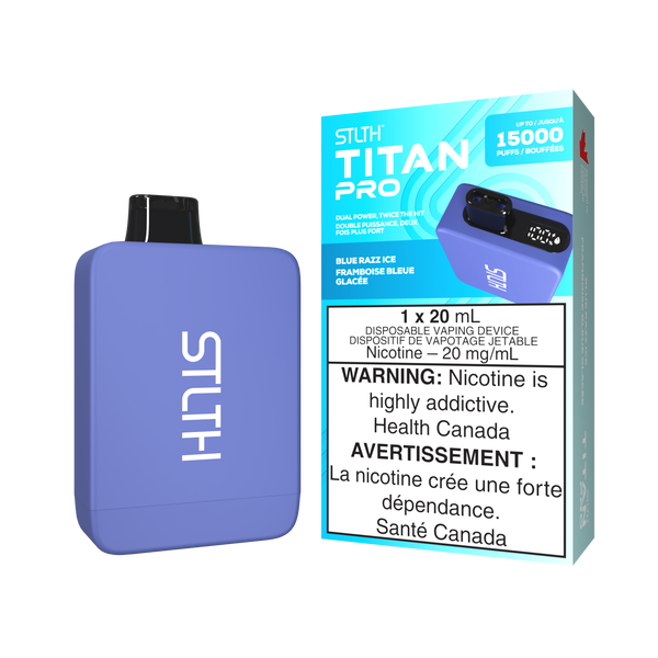 Stlth titan pro 15k puffs Blue Razz Ice 20mg disposable (provincial)