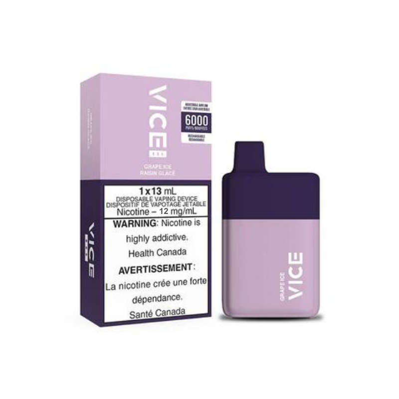 Vice box 6000 Grape Ice 12mg disposable vape provincial