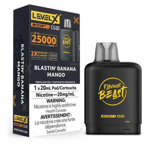 Flavour Beast Level X Boost G2 Blastin’ Banana Mango 25k Puffs Pod provincial