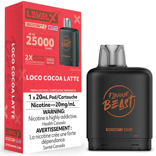 Flavour Beast Level X G2 Boost Loco Coco Latte 25k Puffs Pod provincial