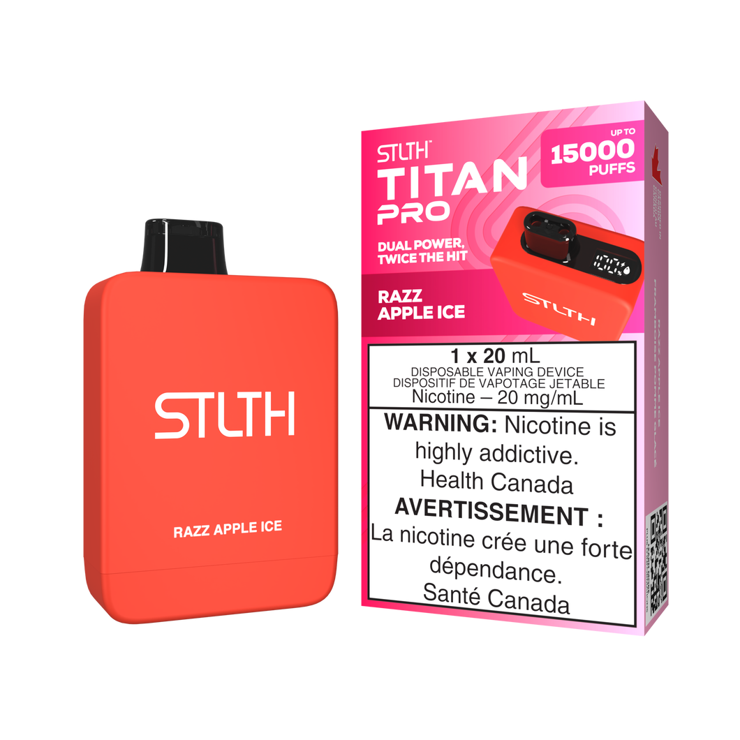 Stlth Titan Pro 15k puffs Razz Apple Ice 20mg disposable (provincial)