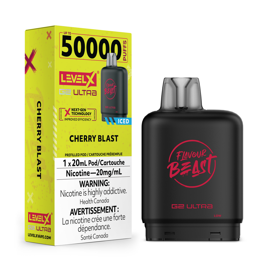 Flavour Beast Level X G2 Ultra Cherry Blast Iced 50k Puffs Pod (Provincial)