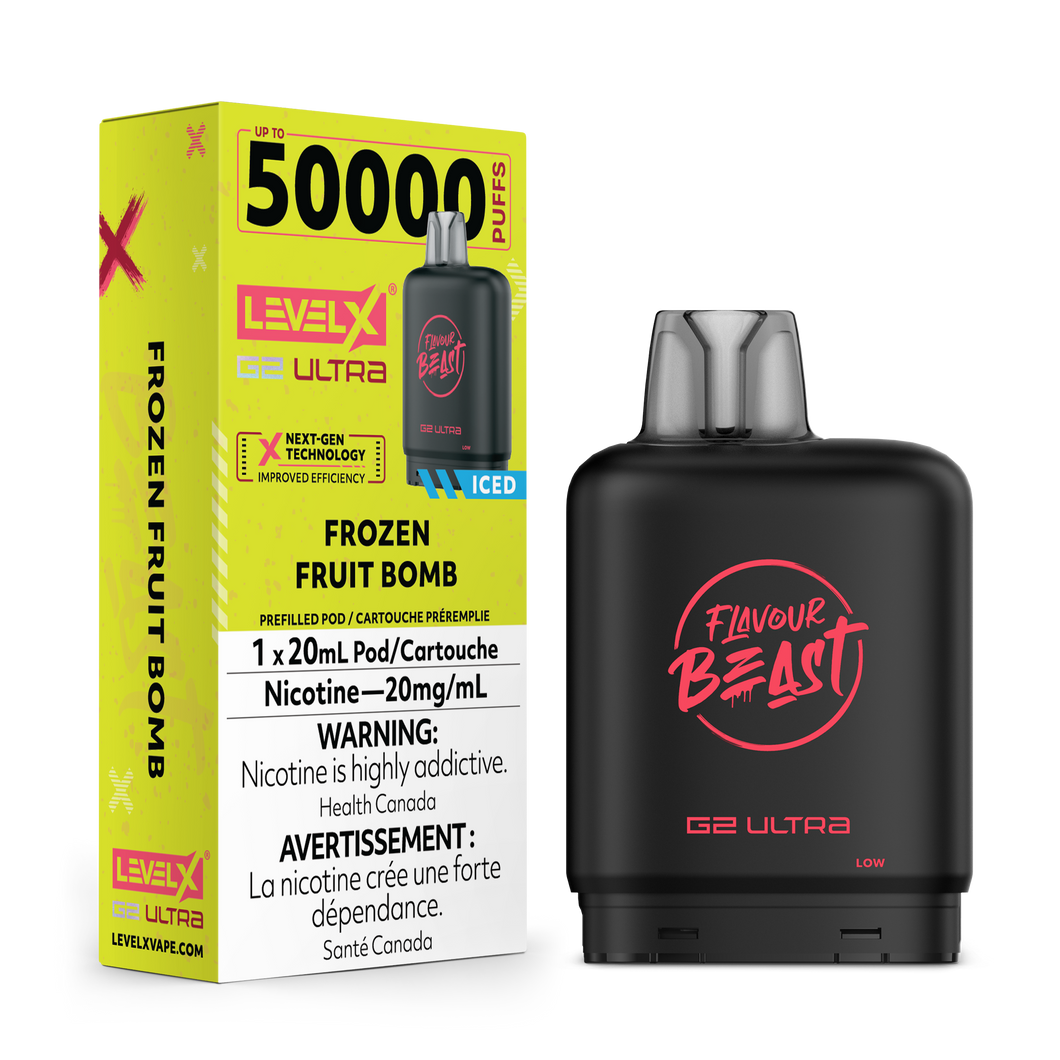 Flavour Beast Level X G2 Ultra Frozen Fruit Bomb Iced 50k Puffs Pod (Provincial)