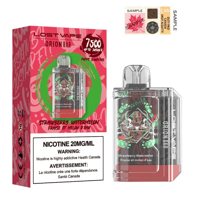 Lost vape orion bar 7500 puffs strawberry watermelon 20mg disposable