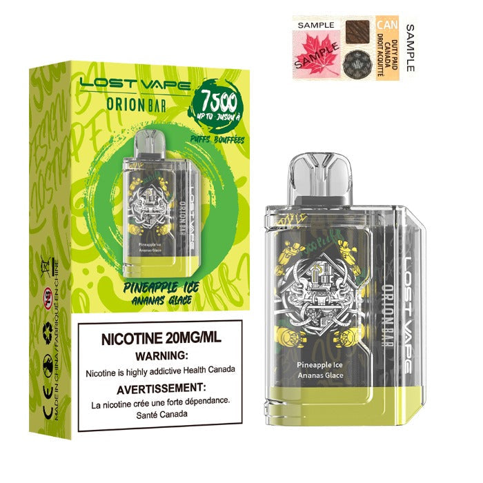 Lost vape orion bar 7500 puffs pineapple ice 20mg disposable