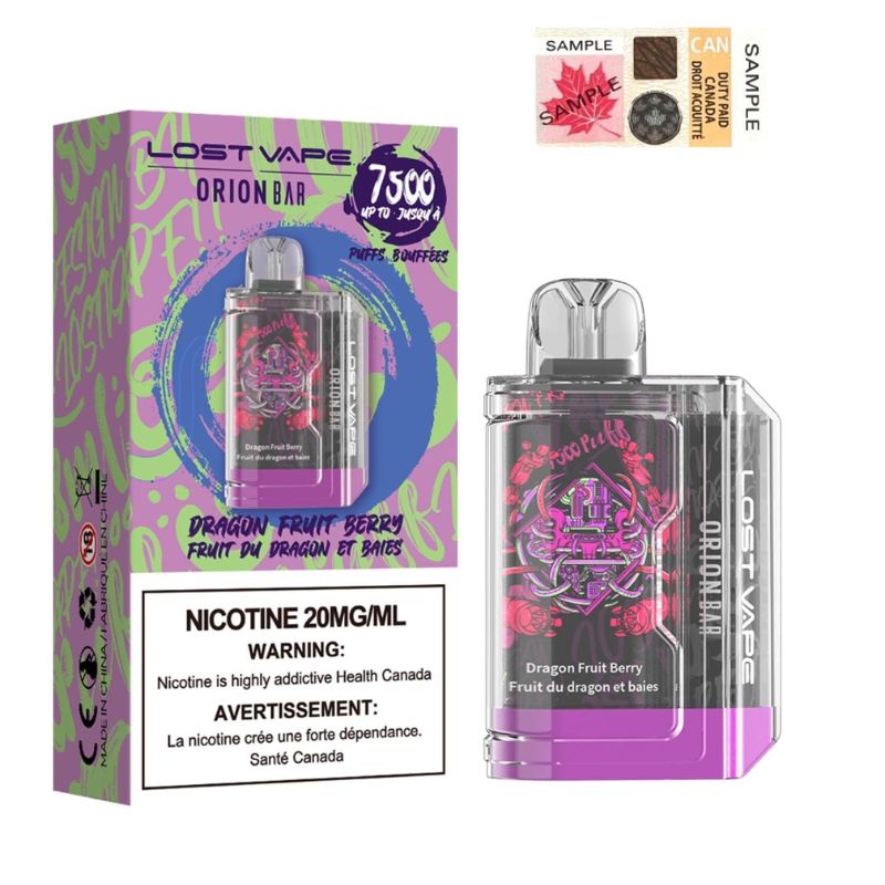 Lost vape orion bar 7500 puffs dragonfruit berry 20mg disposable