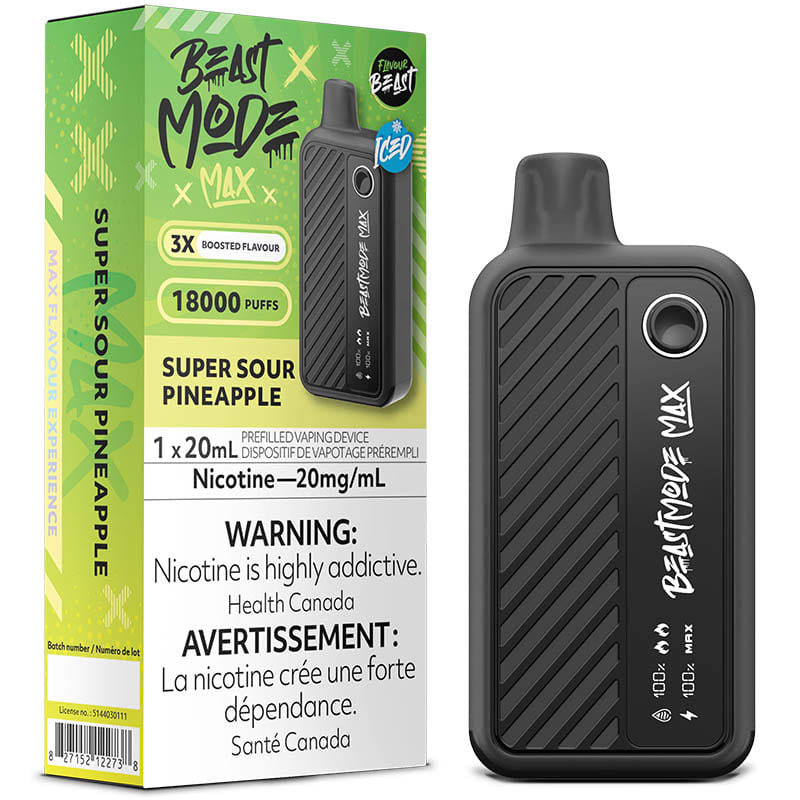 Flavour Beast Mode Max Super Sour Pineapple Iced  18k puffs disposable provincial