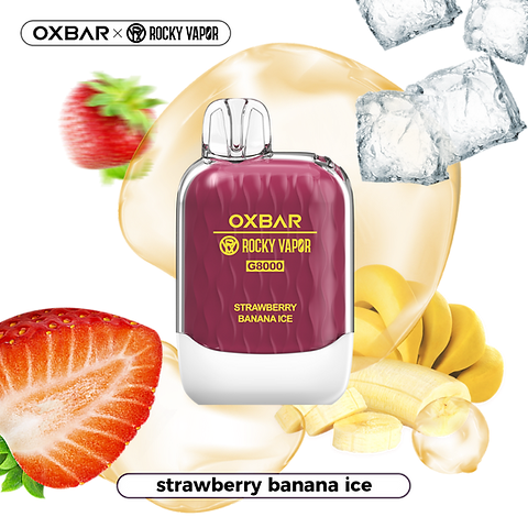 Oxbar 8000 strawberry banana ice 20mg disposable