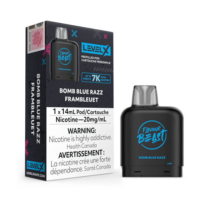 Flavour beast level x bomb blue razz 7000 puffs pod