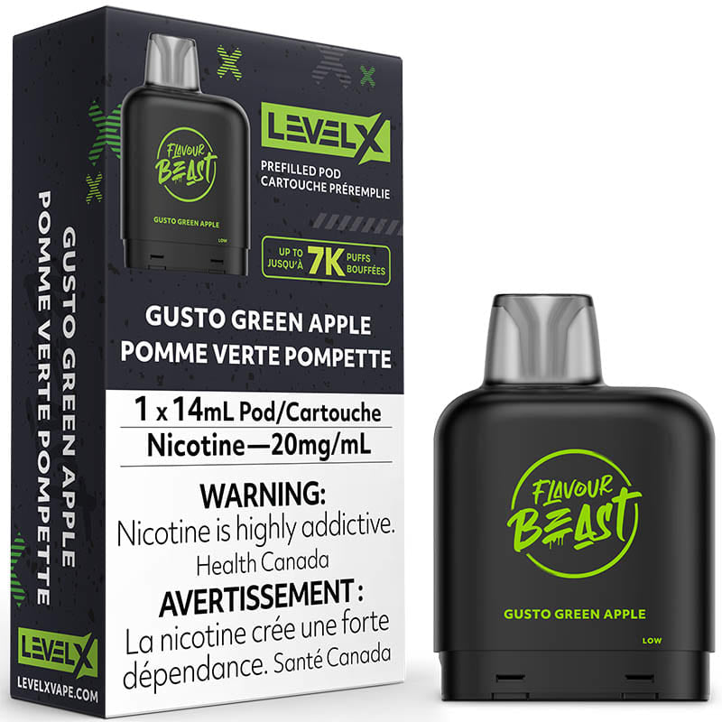 Flavour beast level x gusto green apple (Provincial)7000 puffs pod