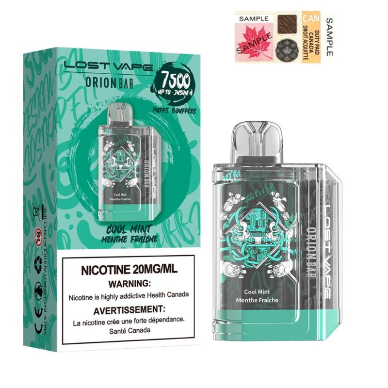 Lost vape orion bar 7500 puffs cool mint 20mg disposable