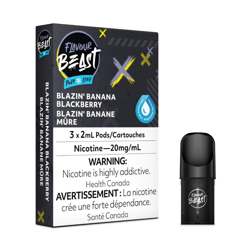 Flavour beast pods blazin banana blackberry ice