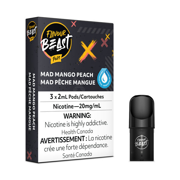 Flavour beast pods mad mango peach