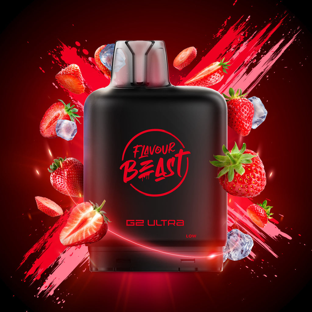 Flavour Beast Level X G2 Ultra Boost Sic Strawberry Iced 50k Puffs Pod (Provincial)