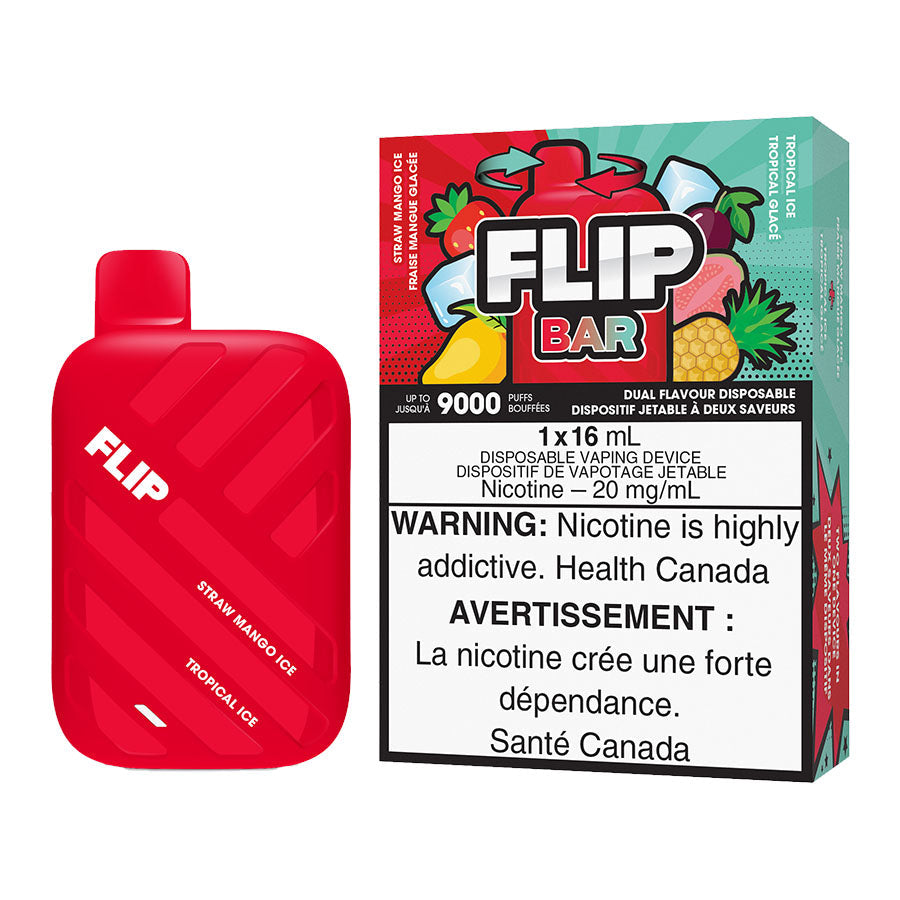 Flip bar 9000 puffs straw mango ice & tropical ice 20mg disposable