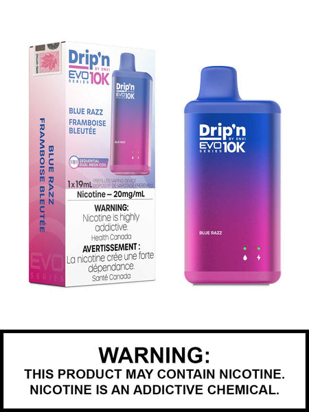 Drip’n evo 10k puffs blue razz 20mg disposable