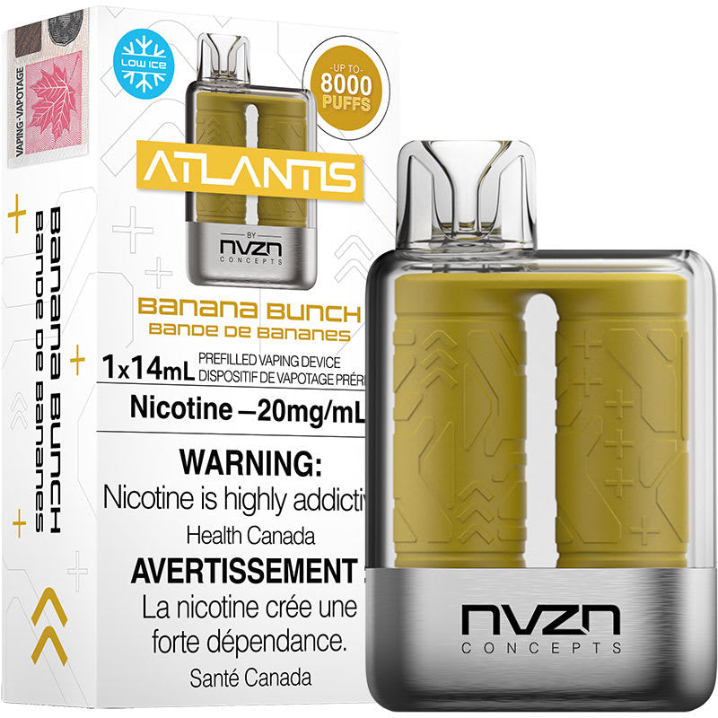 Atlantis by NVZN 8000 puffs Banana Bunch 20mg disposable